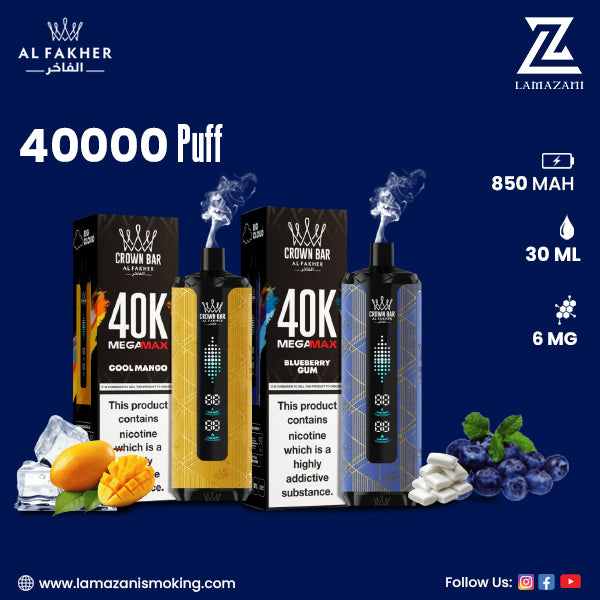 Al Fakher - Crown Bar Mega Max 40K Disposable Vape 40,000 Puffs