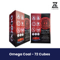 Omega Coal 72 Cubes - 100% Natural Charcoal from Fruit Woods & Coconut Shells.