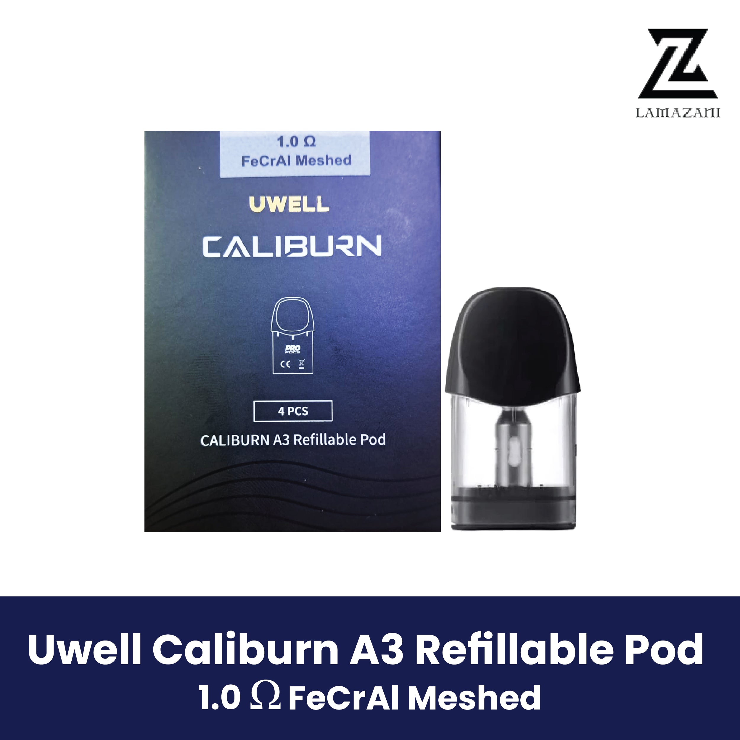 Uwell Caliburn A3 1.0Ω Meshed refillable pod and box.