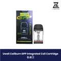 Uwell Caliburn GPP 0.6Ω refillable pod and its 3-piece retail packaging.