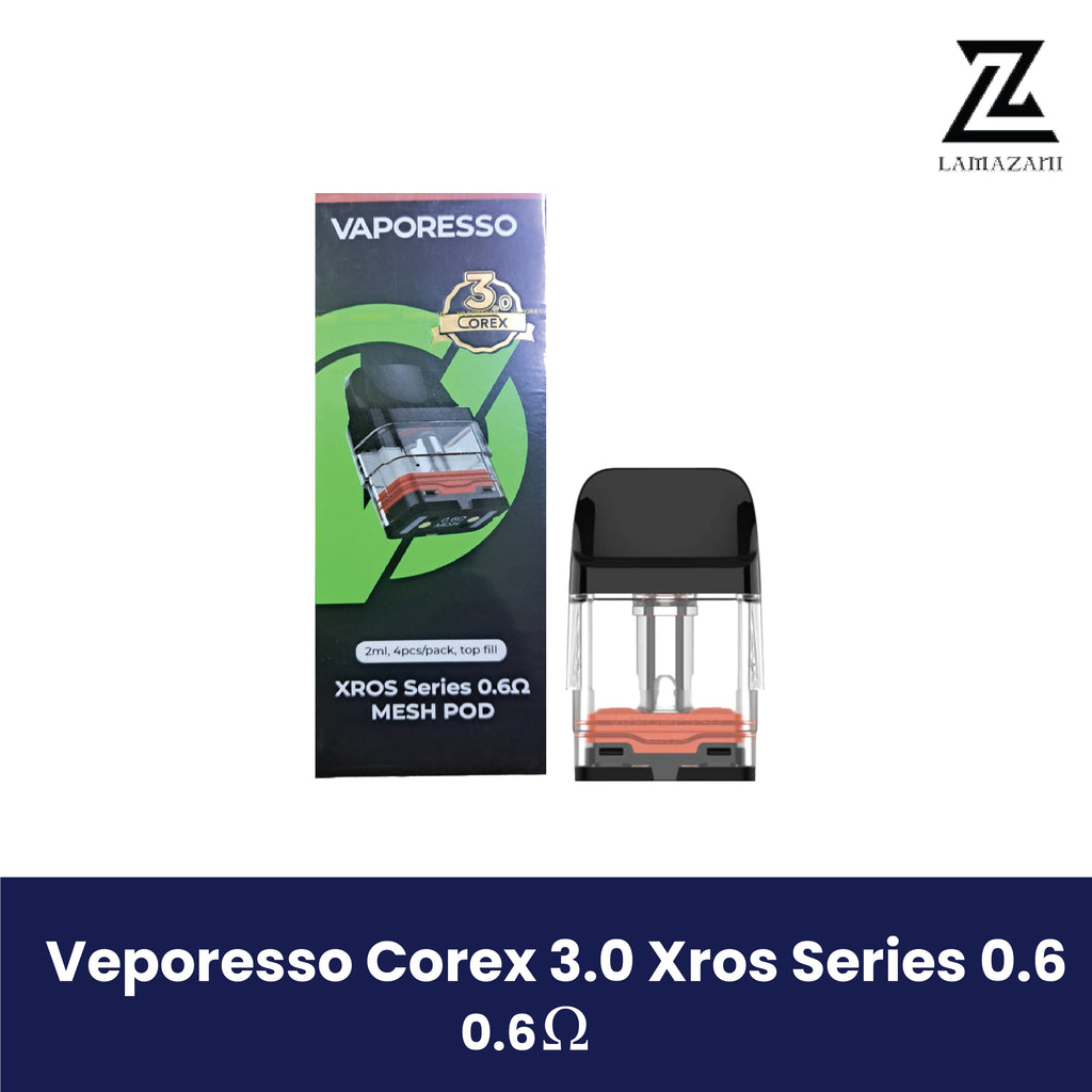 Vaporesso Corex 3.0 XROS Series 0.6 ohm refillable pod, 2ml capacity.
