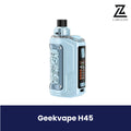 Light blue Geekvape H45 vape pod mod with a digital display.