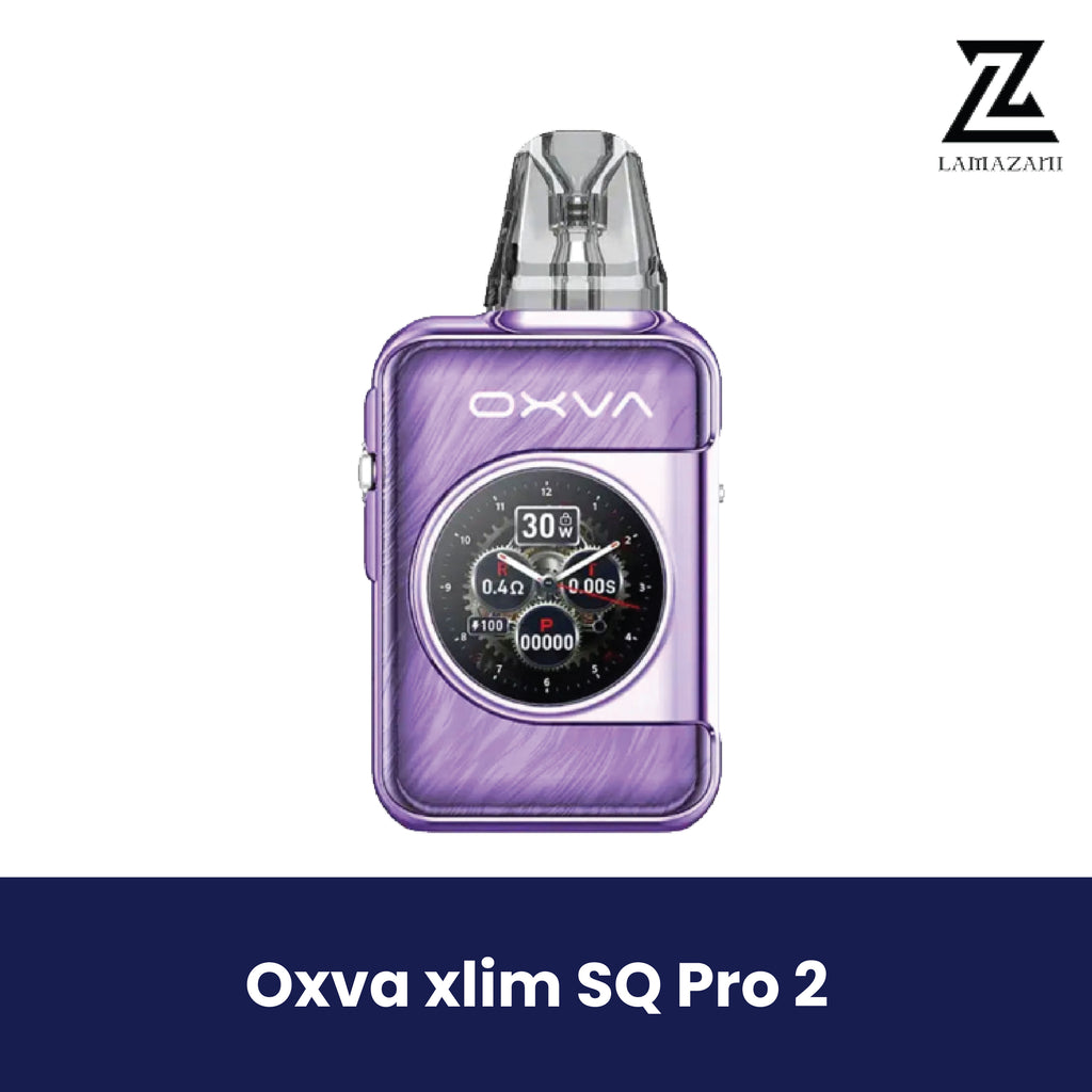 Dream Purple Oxva Xlim SQ Pro 2 pod vape with circular color screen.