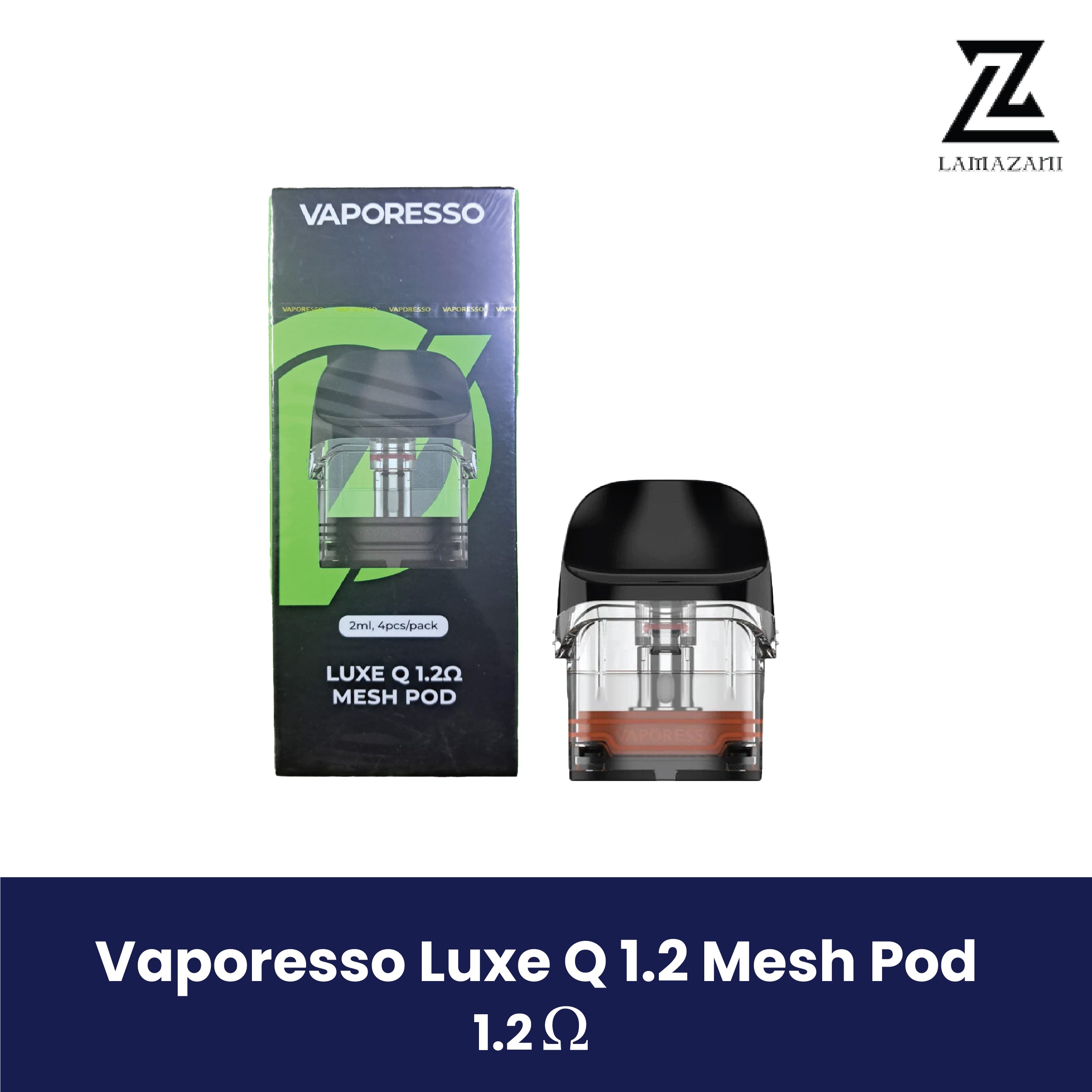 Vaporesso Lush Q 1.2 Mesh Pod 1.2 ohm refillable pod, 2ml capacity.