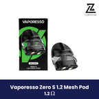 Vaporesso Zero S1.2 Mesh Pod 1.2 ohm refillable pod, 2ml capacity.
