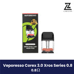 Vaporesso Corex 3.0 XROS Series 0.8 ohm refillable pod, 3ml capacity.