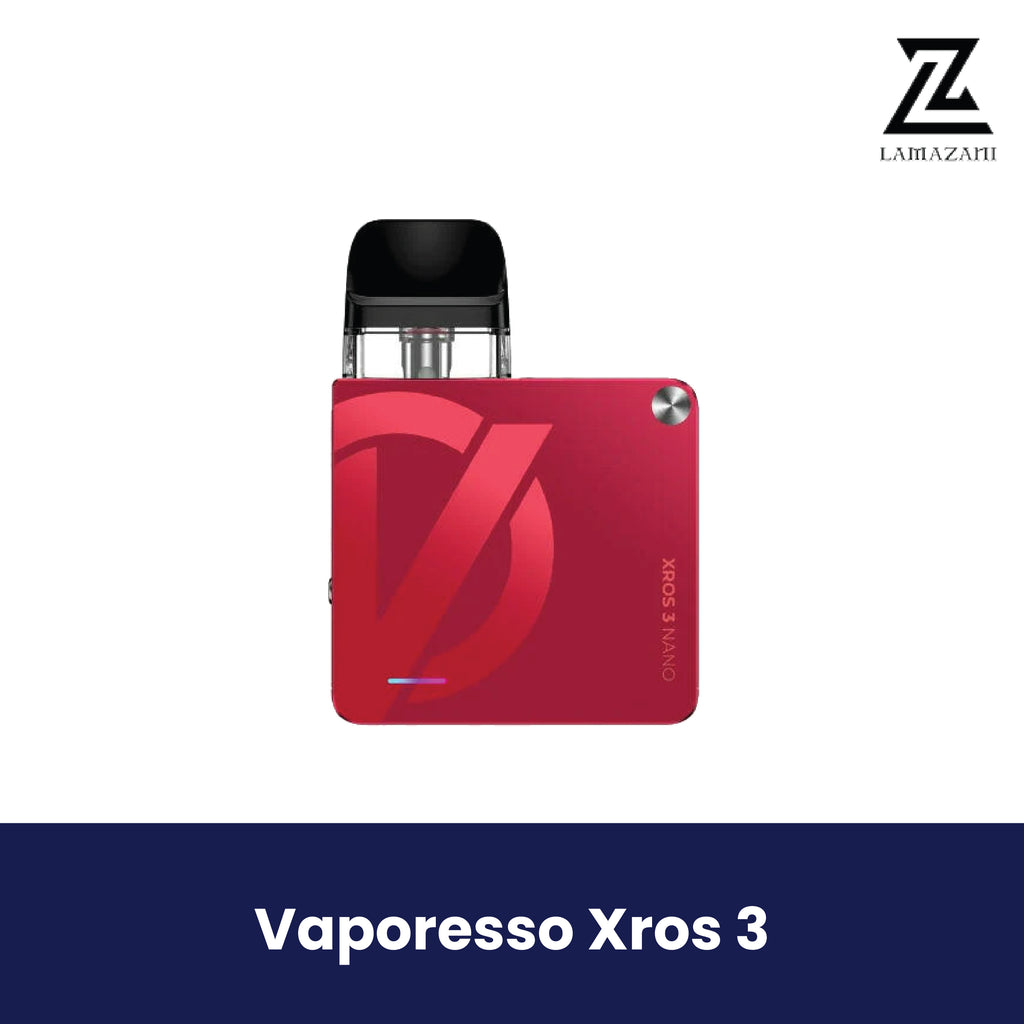 Magenta Red Vaporesso Xros 3 Nano pod system vape device.