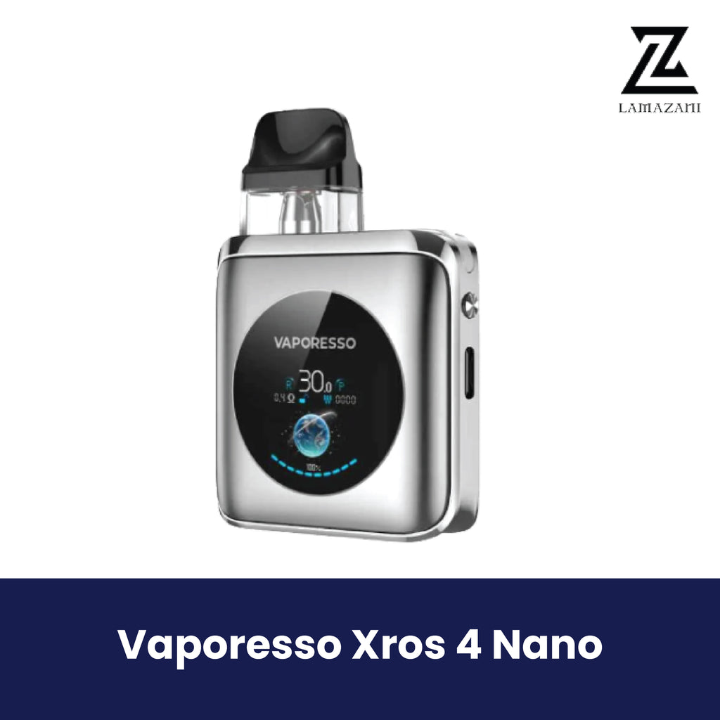 Vaporesso Xros 4 Nano pod kit Titanium Silver.