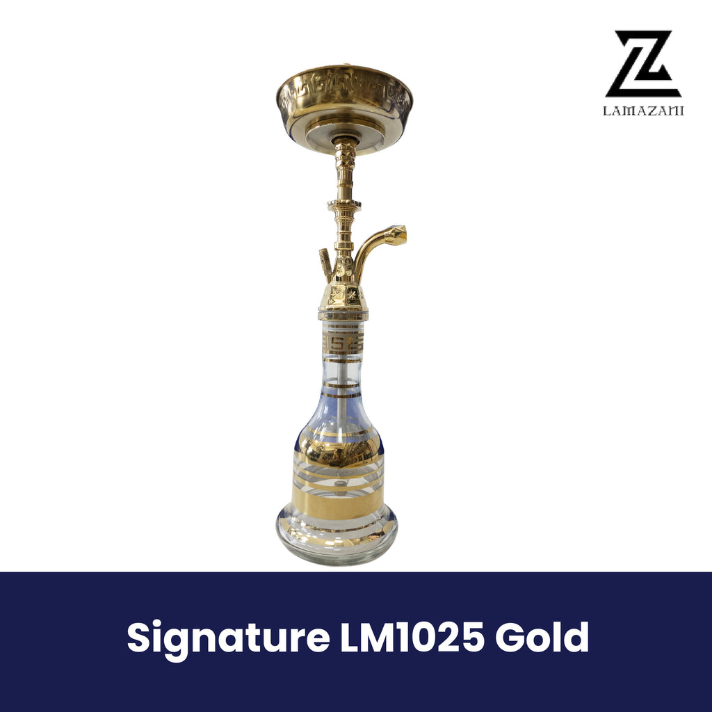 Signature LM1025 Gold Hookah | Premium Glass Shisha