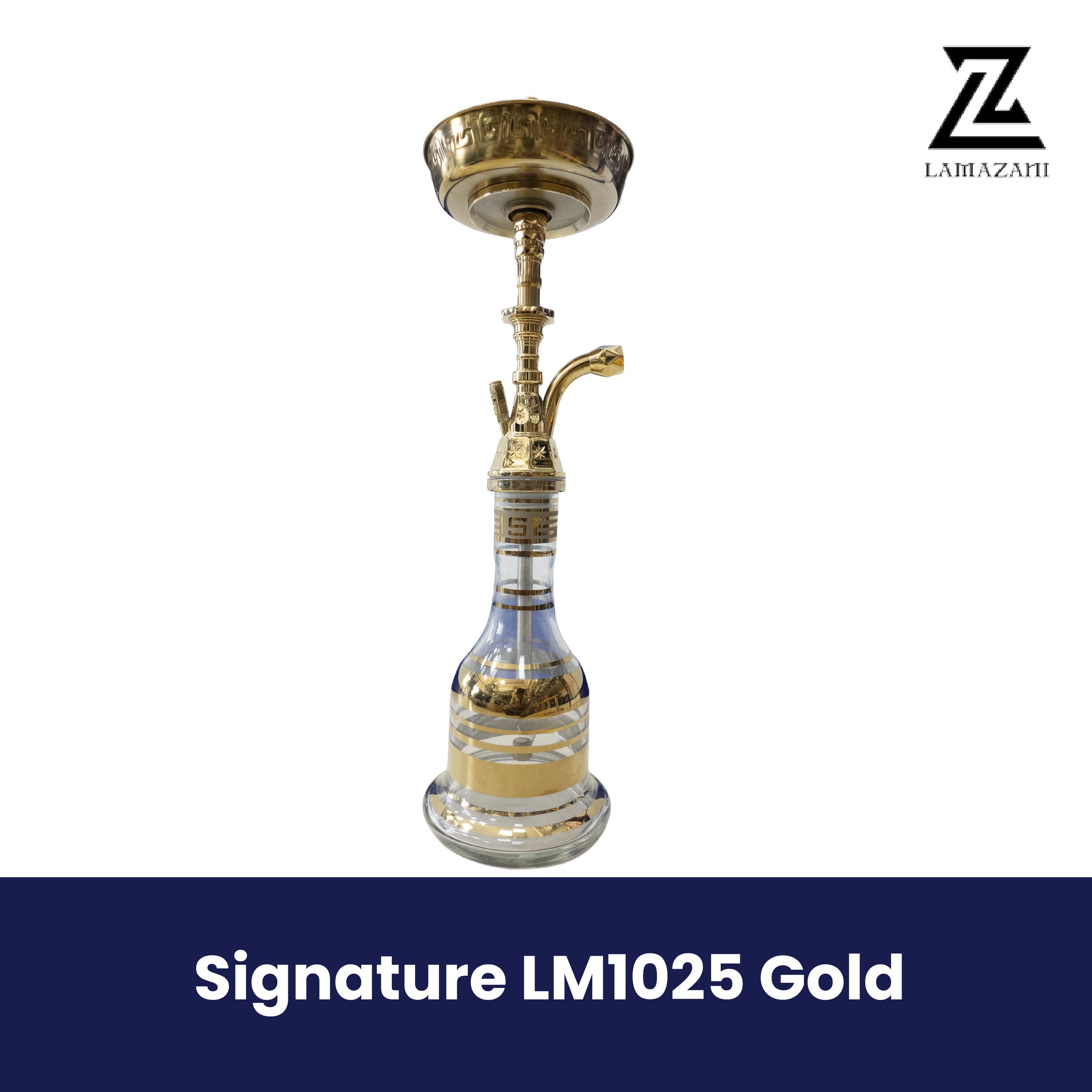 Signature LM1025 Gold Hookah | Premium Glass Shisha