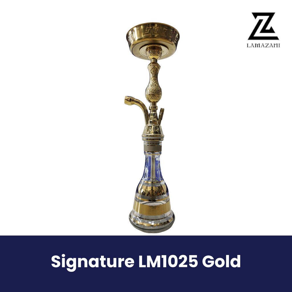 Signature LM1025 Gold Hookah | Premium Glass Shisha