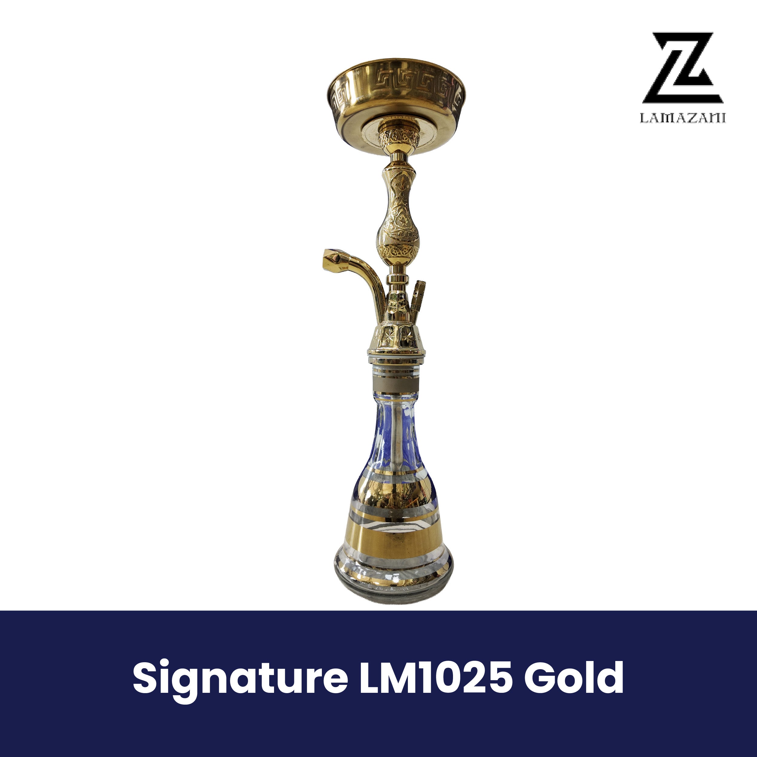 Signature LM1025 Gold Hookah | Premium Glass Shisha