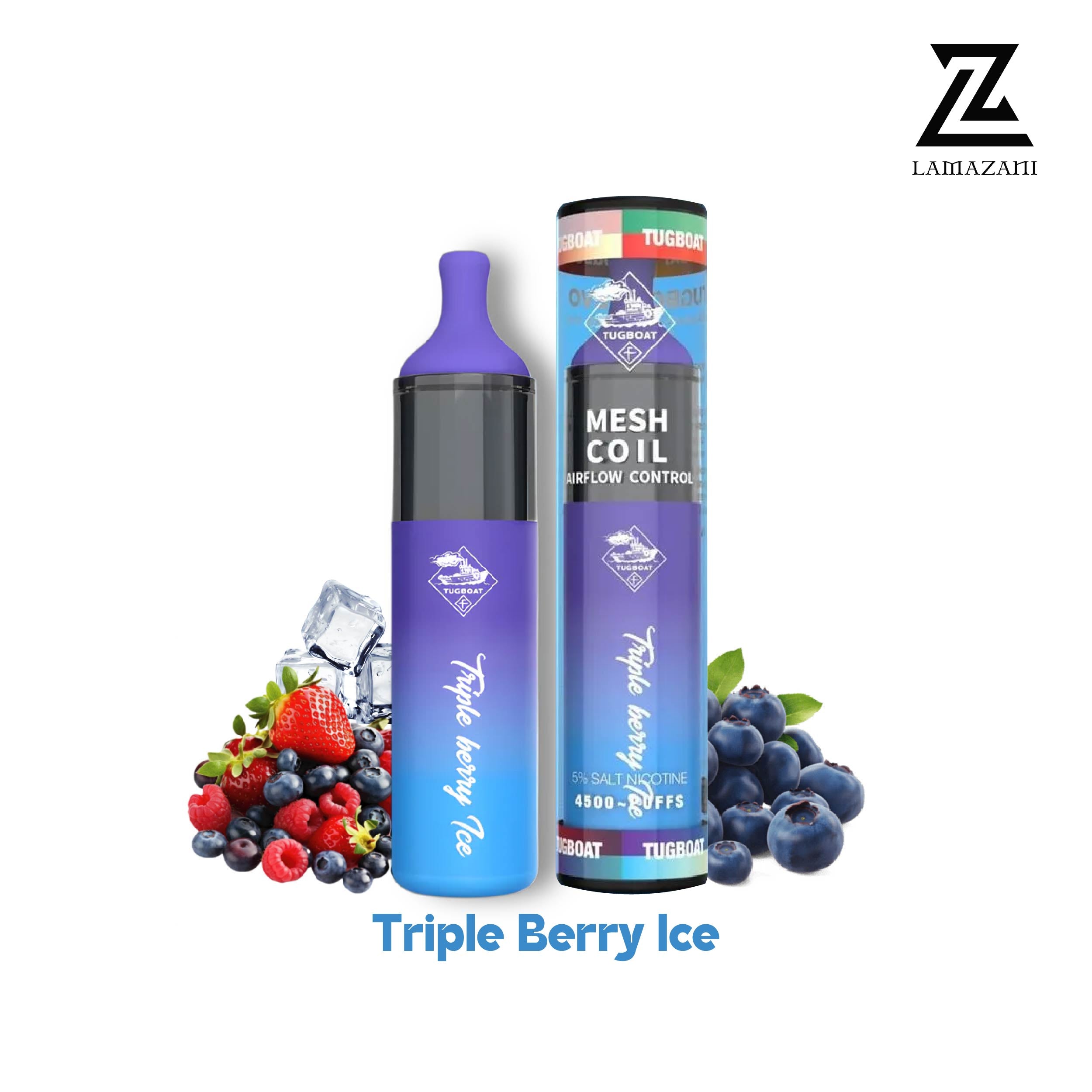 TUGBOAT EVO Triple Berry Ice Disposable Vape - Lamazani

