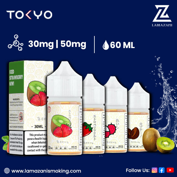 Tokyo 30ml nic salt vape – Iced Strawberry Kiwi 30mg/50mg.