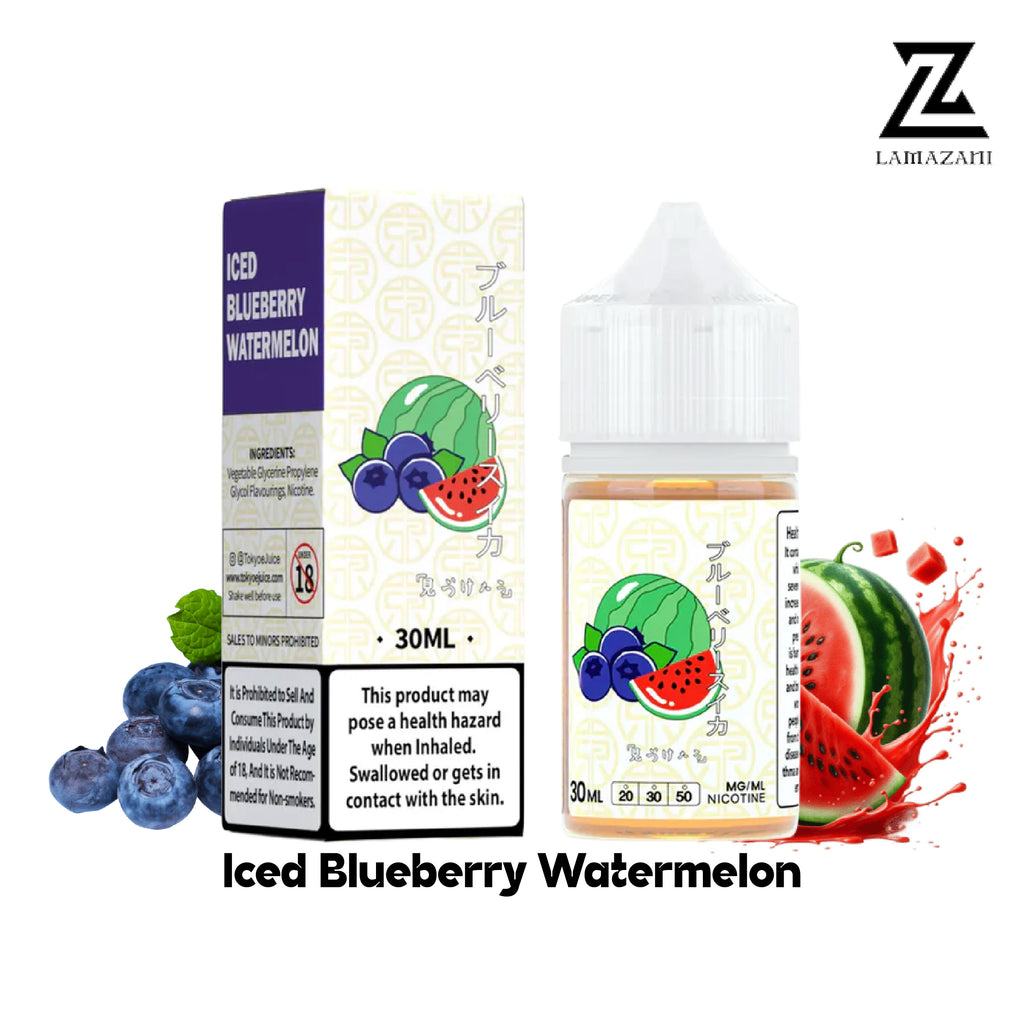 Tokyo Iced Blueberry Watermelon 30ml nic salt with 30mg & 50mg  vape juice.