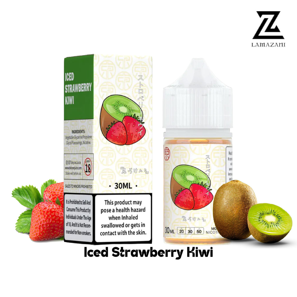 Tokyo Iced Strawberry Kiwi 30ml nic salt with 30mg & 50mg vape juice.