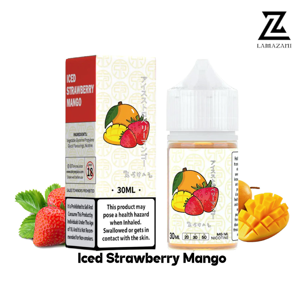 Tokyo Iced Strawberry Mango  30ml nic salt with 30mg & 50mg vape juice.