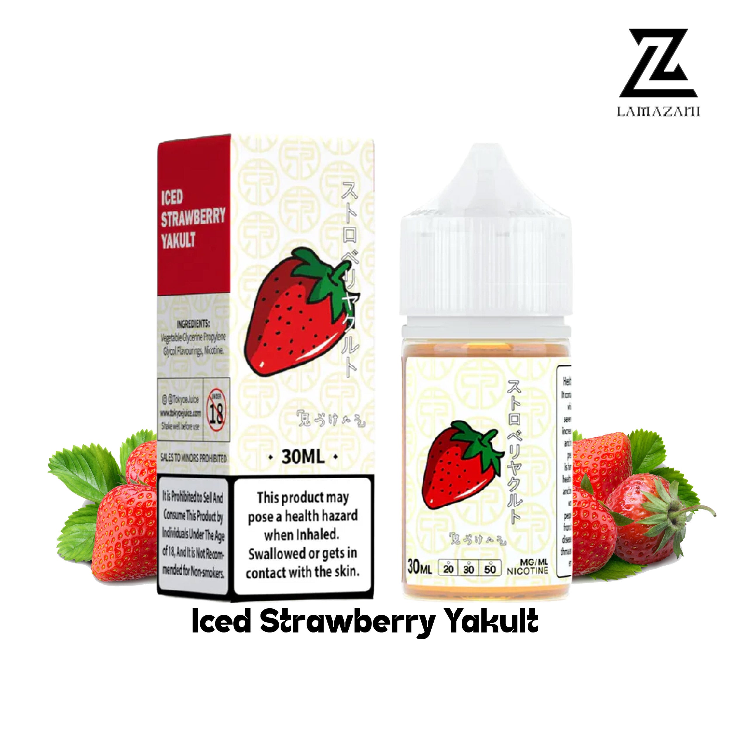 Tokyo Iced Strawberry Yakult 30ml nic salt with 30mg & 50mg vape juice.