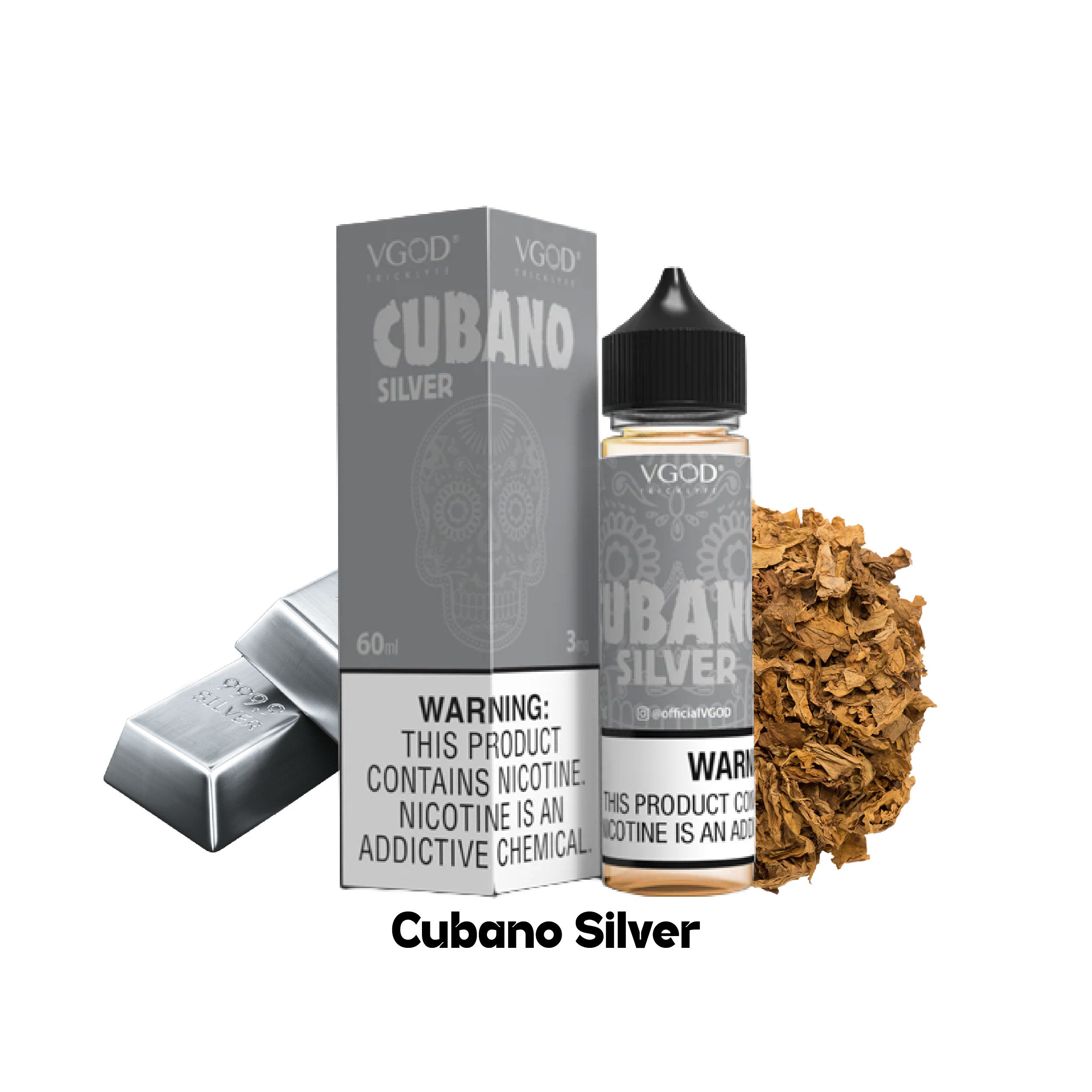 VGOD 60ML   3mg,6mg,12mg,18mg   Cubano Silver vape juice