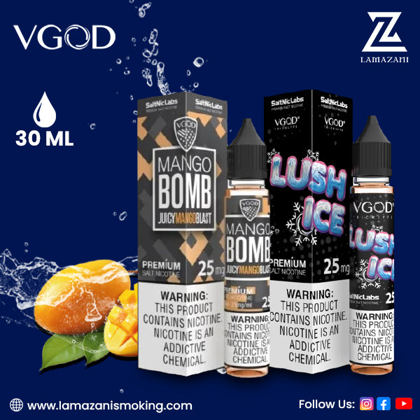 VGOD 30ML Salt Nic – Mango Bomb & Lush Ice- Lamazani