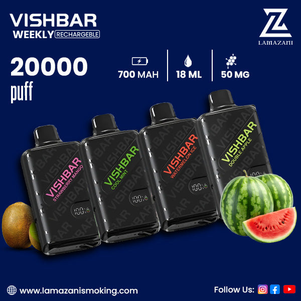 VISHBAR Weekly 20000 PUFFS DESPOSABLE VAPE - LAMAZANI