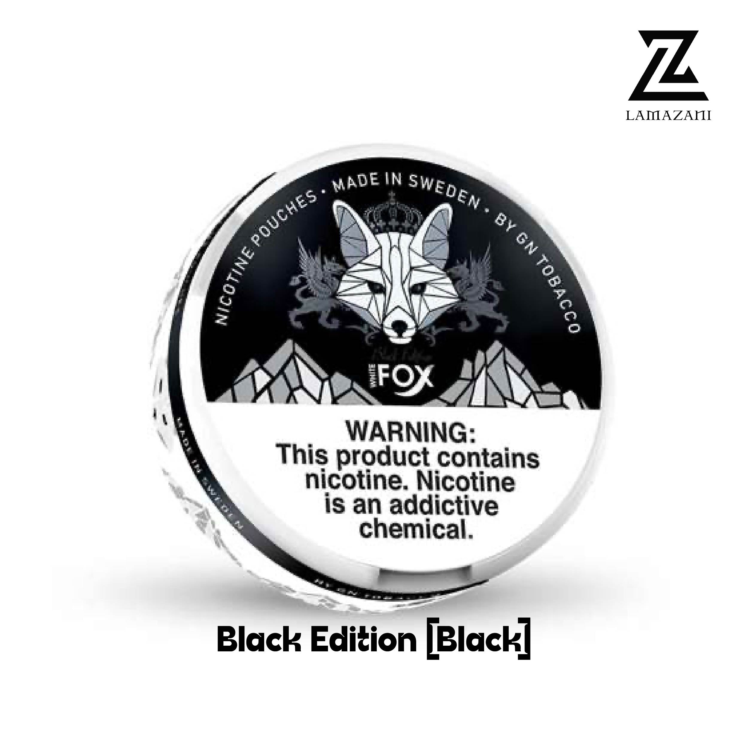 White Fox Nicotine Pouch Black edition | Lamazani
