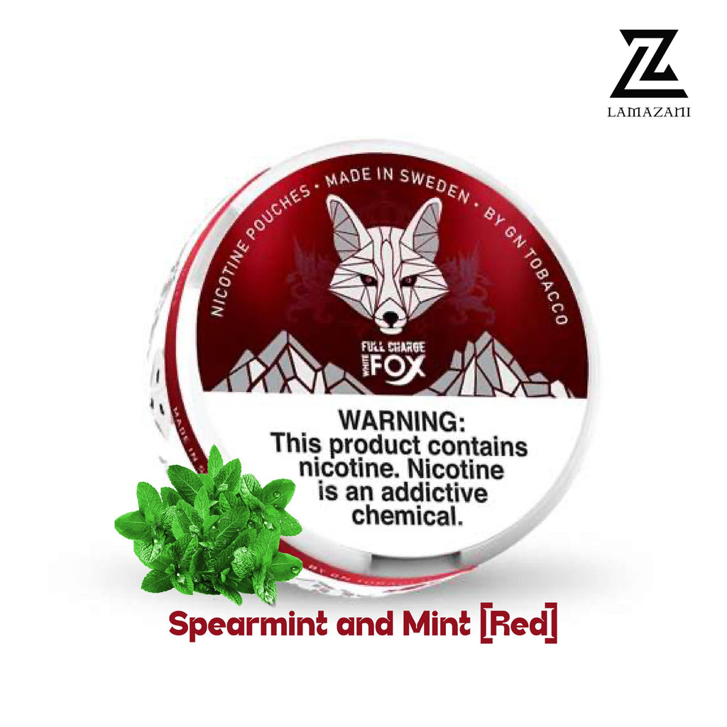 White Fox Nicotine Pouch Spearmint and Mint Red | Lamazani
